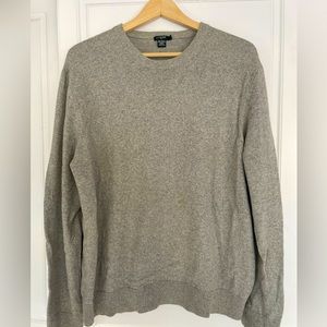J.CREW COTTON CASHMERE GREY CREWNECK LARGE MENS SWEATER